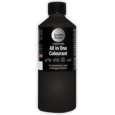 Image of Scratch Doctor All in One Leather Colourant Self Seal Dye Repair Paint for Furniture, Sofas, Car Seats (Dark Grey, 500ml)