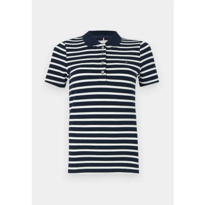 Image of Tommy Hilfiger Polo shirt, Women&#039;s, Size: Small, Dark night navy/ ecru stp