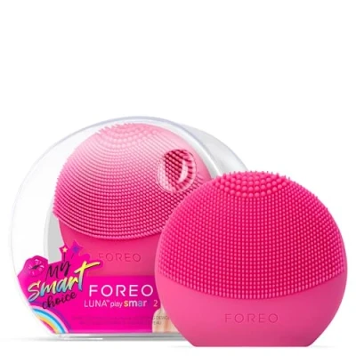 Image of FOREO Luna Play Smart 2 Facial Cleansing Brush in 1 Skin Analysis &amp; Cleanser Travel Accessories Silicone Face Massager Holiday Essentials App Connected Cherry Up