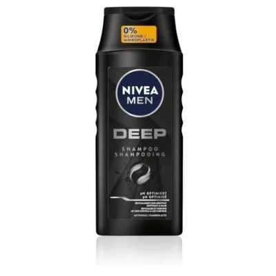 Image of NIVEA MEN Deep Shampoo, Shampoo Against Oily Hair with Activated Carbon, Revitalising Men&#039;s for a Long Lasting Fresh Feeling, Vegan Cleansing (250 ml)