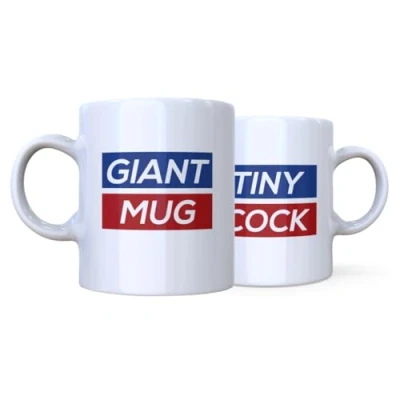 Image of Funny Giant Mug Tiny ock Classic Large 20oz Coffee Gifts for Sports Fans Joke Mug. Perfect Novelty Gag Gift Office