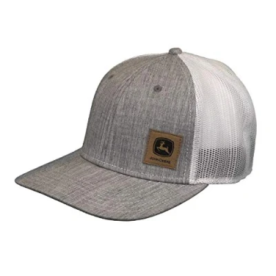 Image of John Deere Twill Oxford Mesh Hat W/Sueded Patch, Gray, Grey/White, One Size
