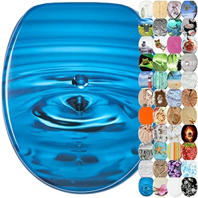 Image of Sanilo Toilet Seat, Wide Choice of Beautiful Seats, Stable Hinges, Easy to Mount (Waterdrop)