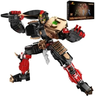 Image of JMBricklayer Robot Mech Building Toy 70127, Swordsman Assassin Action Figure Armed Model Kits to Build for Adults Teens, Gifts Boys Girls, Cool Decor History Hero Display (920 Pieces)