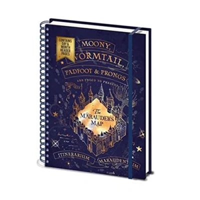 Image of Harry Potter A4 Wiro Notebook and Diary (Marauders Map Design) Official Merchandise