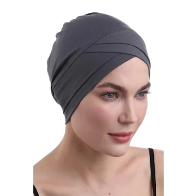 Image of Deresina Headwear W Front Chemo Cap (Charcoal)