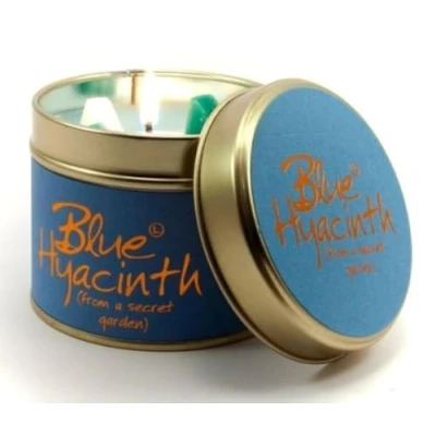 Image of Lily Flame Scented Candle in a Presentation Tin Blue Hyacinth