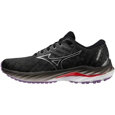 Image of Mizuno Unisex Wave Inspire 19 Road Running Shoe, Black/Silver/Bittersweet, 4 UK