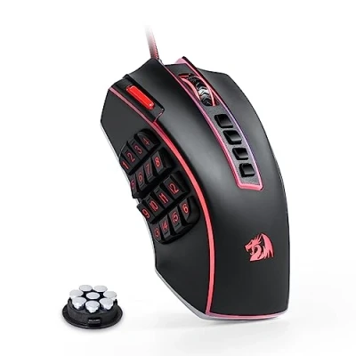 Image of Redragon M990 MMO Gaming Mouse, 32000 DPI High Precision Wired RGB Gamer Mouse w/23 Programmable Buttons, 16 Side Macro Keys, Software Supports, Aluminum Base