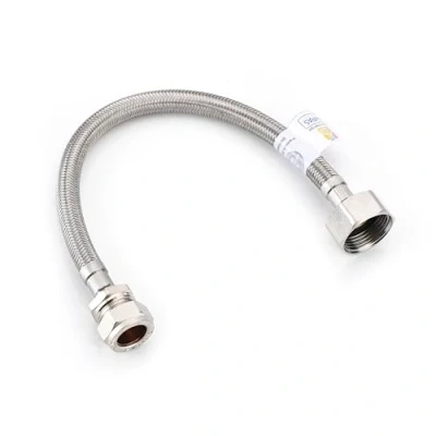 Image of Home Range 300mm WRAS Approved 15mm x 3/4&quot; BSP Flexible Braided Hose, Stainless Steel Bath Tap Flex Connector, 10 Bar Pressure, Max 90C Durable, Leakproof Plumbing Solution (300mm)