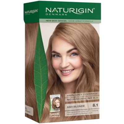 Image of Light Ash Blonde Permanent Hair Dye 8.1 with Natural Ingredients No Ammonia