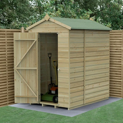 Image of 6&#039; x 4&#039; Forest Beckwood 25yr Guarantee Shiplap Pressure Treated Windowless Apex Wooden Shed (1.88m 1.34m)