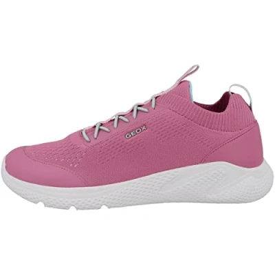 Image of Geox Boy&#039;s J SPRINTYE Girl Sneaker, Fuchsia/WATERSEA, 13 UK Child