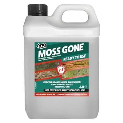 Image of One Chem Moss Gone Killer, 2.5 Litres, For Paths, Patios, Roofs, Walls, Tarmac, Gravel