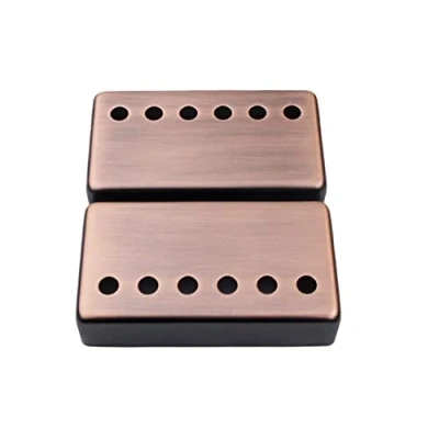 Image of Guyker Humbucker Pickup Cover (50mm/52mm Pole Spacing) Cupronickel Bridge and Neck Pickups Frame Set Replacement Parts for Les Paul LP Style Electric Guitar, Bronze