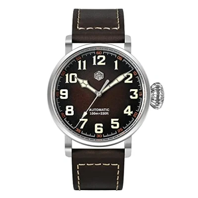 Image of San Martin SN095G Automatic Mechanical Pilot Mens Watches Sapphire Glass YN55A Stainless Steel Diving Watch
