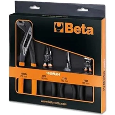Image of Beta 1169N/D4 Pliers Set of 1 Large Effect Universal Pliers, Long Nose Chrome Cutters and Phosphated Closed Hinge