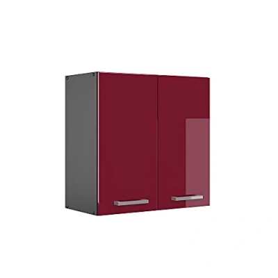 Image of Vicco Wall cabinet Raul, Bordeaux High Gloss/Anthracite, 60 cm