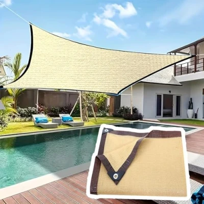 Image of Yslopeno Shade Netting For Patio Cloth Outdoor Pergola Sun Sail HDPE 90% UV Block 1M 2M 4M 5M 6M 7M 8M 9M 10M Custom Size Sunshade Canopy(Size:2mx2m)