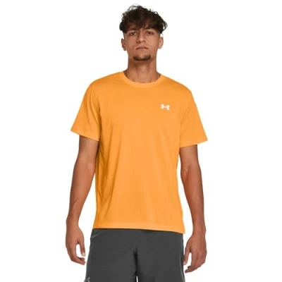 Image of Under Armour Mens Streaker T Shirt Tee Top Sports Training Nova Orange M