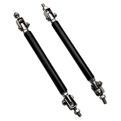 Image of Splitter Rod,HugeAuto Black Adjustable 100MM Front Bumper Lip Strut Rods Tie Bar Support
