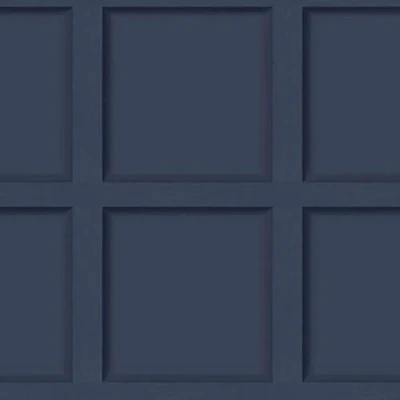 Image of Navy Blue Wood Panel Effect Wallpaper Modern Contemporary