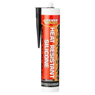 Image of Everbuild Heat Resistant Sealant High Performance Silicone Stable Up To 275C Black 310ml