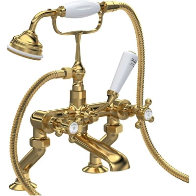 Image of Hudson Reed Topaz Brass Deck Mounted Shower Mixer
