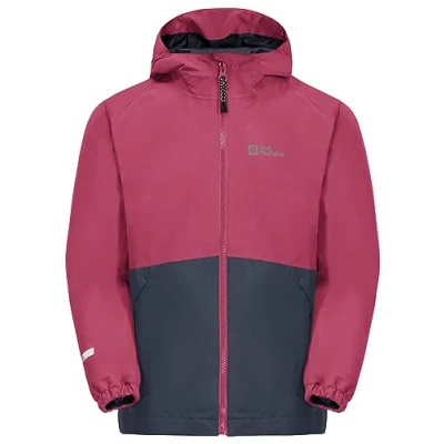 Image of Jack Wolfskin Unisex Kid&#039;s Iceland 3 in 1 Jacket K, Dark Fuchsia, 152 (EU)