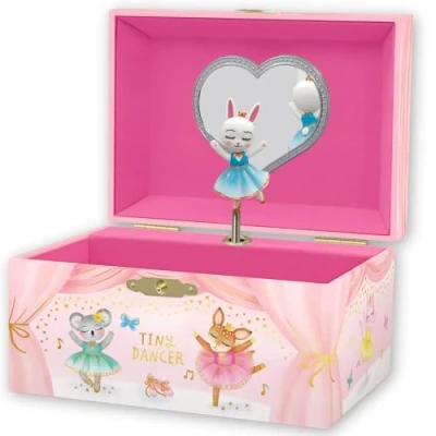 Image of Musical Ballerina Jewellery Box for Girls Childrens Music Box, Gifts Girls, Toys, 15.2 x 11.8 8.9 cm