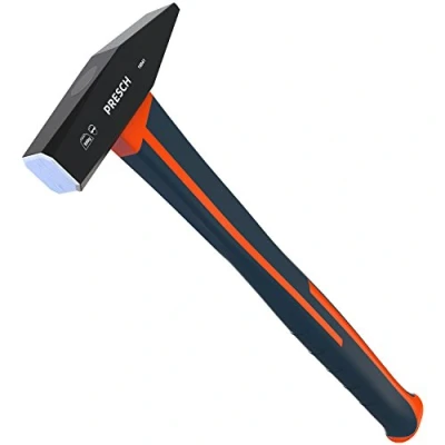 Image of Presch Machinist Hammer Fibreglass 500g Steel Head Small Rubber Grip/Fibre Handle Engineers