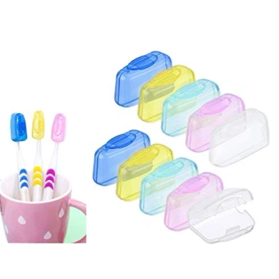 Image of ZHjuju Toothbrush Covers, 10PcsToothbrush Head Protector Cap，Travel Portable Covers Protective Case cap for Home Outdoor Camping Hiking