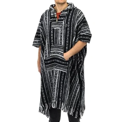 Image of LOUDelephant Brushed Cotton Long Hooded Poncho Black Diamond