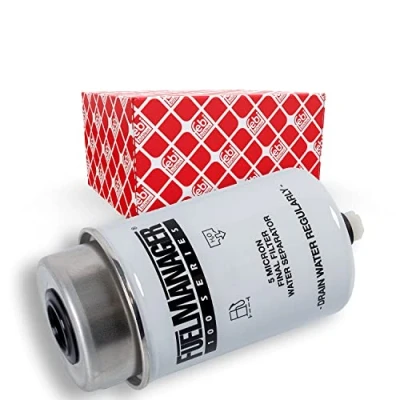 Image of LR023042, LR029098, LR072610 Fuel Filter FEBI BILSTEIN 170057 Spin on Filter, with water drain screw, In Line LAND ROVER: Range Rover 4