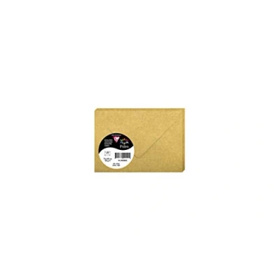Image of Clairefontaine Ref 54080C Pollen Iridescent Envelopes (Pack of 20) 75 x 100mm in Size, 120gsm Paper, Suitable for Use with Inkjet or Laser Printers Gold