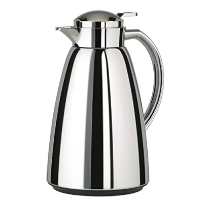 Image of Emsa Campo vacuum flask, 1L, 100% leak proof, quick tip closure, 12 standard hot/24 cold, in chrome, Stainless Steel, Edelstahloptik, 28 x 18 cm