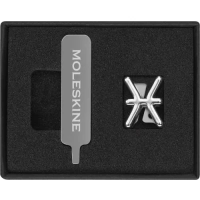 Image of Moleskine Pisces Pin for Notebook or Diary, Zodiac Symbol Pin, Personalise Elastic Closure, Personalised Gift Ideas, Silver Colour