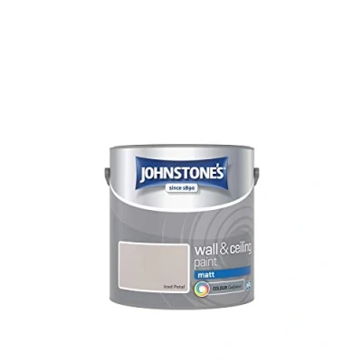 Image of Johnstone&#039;s Wall &amp; Ceiling Paint Iced Petal Matt Finish Emulsion Fantastic Coverage Easy to Apply Dry in 1 2 Hours 12m2 per Litre 2.5L