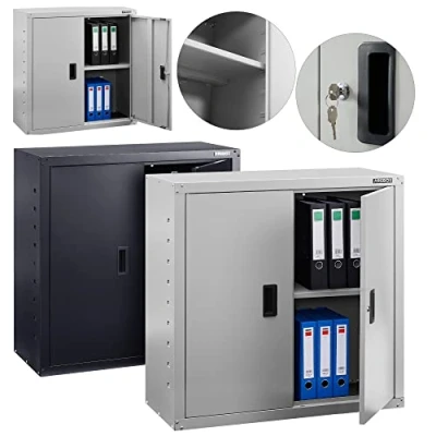 Image of Arebos Filing cabinet Office Black 90 x 40 cm 2 doors Height adjustable shelf with cylinder lock