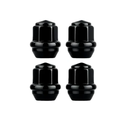 Image of RYBO Set of Alloy Wheel Nuts M12 x 1.5, Taper, 19mm Hex, Compatible With Ford Wheels &amp; More (Black, Pack 4)