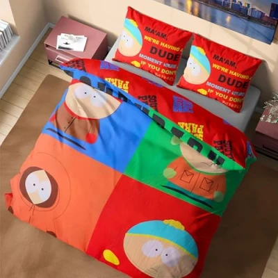 Image of South Park Bedding Set Duvet Cover &amp; Pillowcase for Men Bedroom Accessories Single or Double Duvet, Gifts Him (Multi Double)