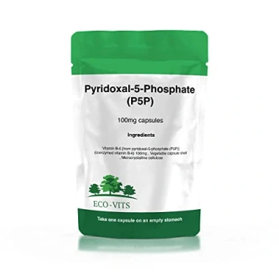 Image of ECO VITS PYRIDOXAL 5 PHOSPHATE (P5P) 100MG 240 CAPS. Recyclable Packaging. Sealed Pouch