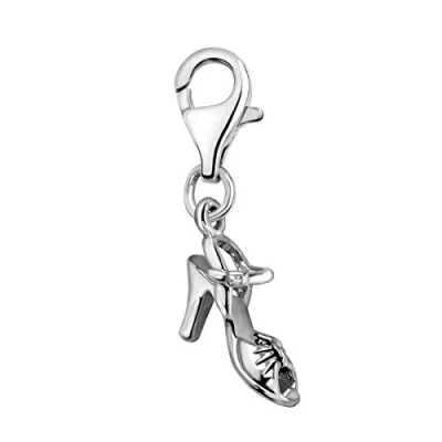 Image of Quiges 3D Sandal Heel Clip On Charm Pendant Silver Plated Women&#039;s Jewellery