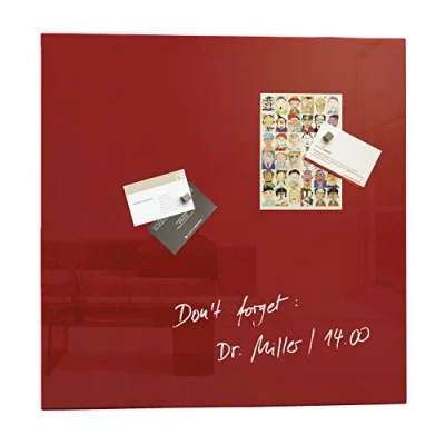 Image of SIGEL GL202 Premium Glass magnetic Board, glossy surface, 100 x cm, easy mounting, Red Artverum