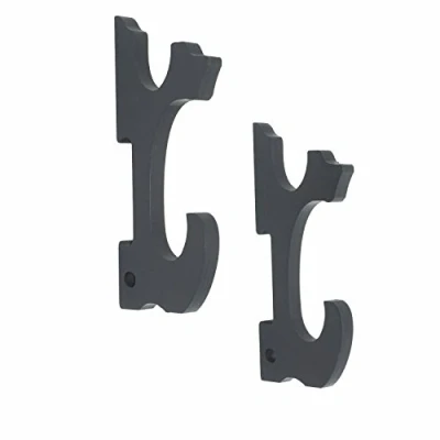 Image of 2/set Sword Hook Wall Mount Samurai Hanger Display Holder Adjustable for Katana Wakizashi Tanto Genji Weapon Rack (2 Tier)