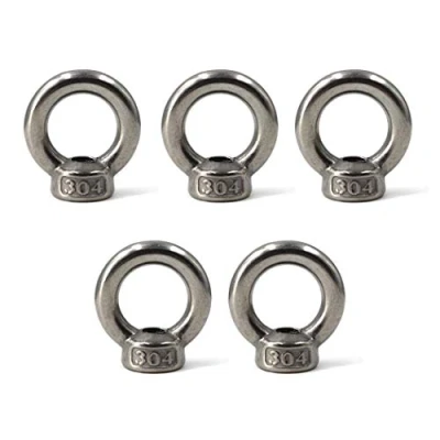Image of M8 Ring Shape Lifting Eye Nut 304 Stainless Steel Threaded Fastener 5 Pack