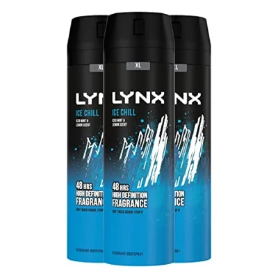Image of 3 Pack of Lynx 48H Fresh Ice Chill with Frozen Mint and Lemon Deodorant Body spray 200ml