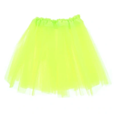 Image of Zac&#039;s Alter Ego Lady Girls Women Fluorescent Yellow Tutu Skirt Fancy Dress Party Hen Fairy Princess Halloween