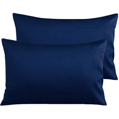 Image of NTBAY 2 Pack 500 Thread Count 100% Egyptian Cotton Pillow Cases, Super Soft Cozy and Breathable Envelope Closure Standard Pillowcases, 50x75 cm, Navy