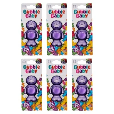 Image of BUBBLEBABY Berry Fragrance Carded Liquid Membrane Car Air Freshener And Odour Eliminator (Pack of 6)